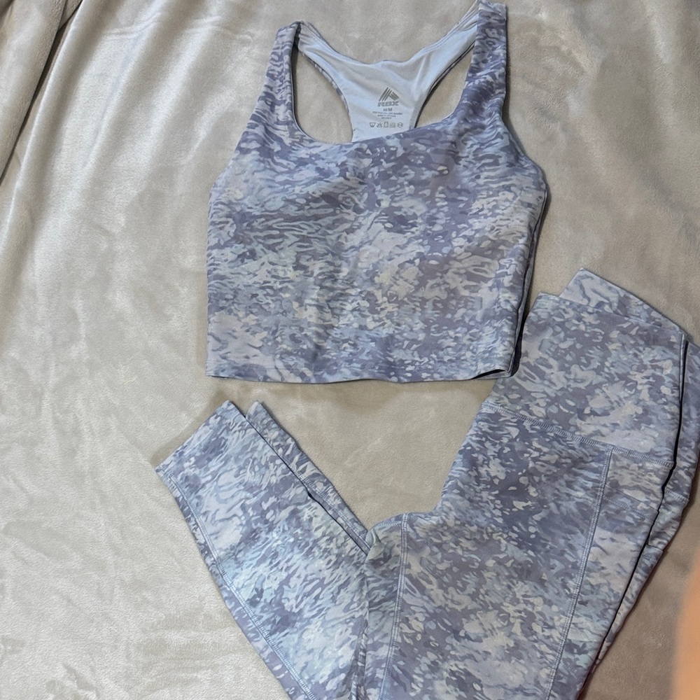 RBX White and Gray Camouflage Activewear Set